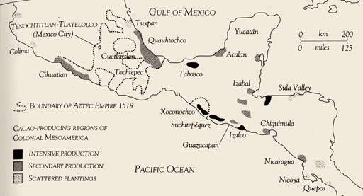 cacao producing regions in Mesoamerica